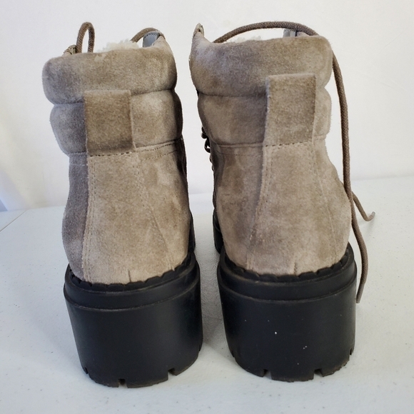 Marc Fisher LTD Suede Lug Sole Hiking Boot Size 8 Nairy Faux Fur Ankle Boot - Picture 7 of 15
